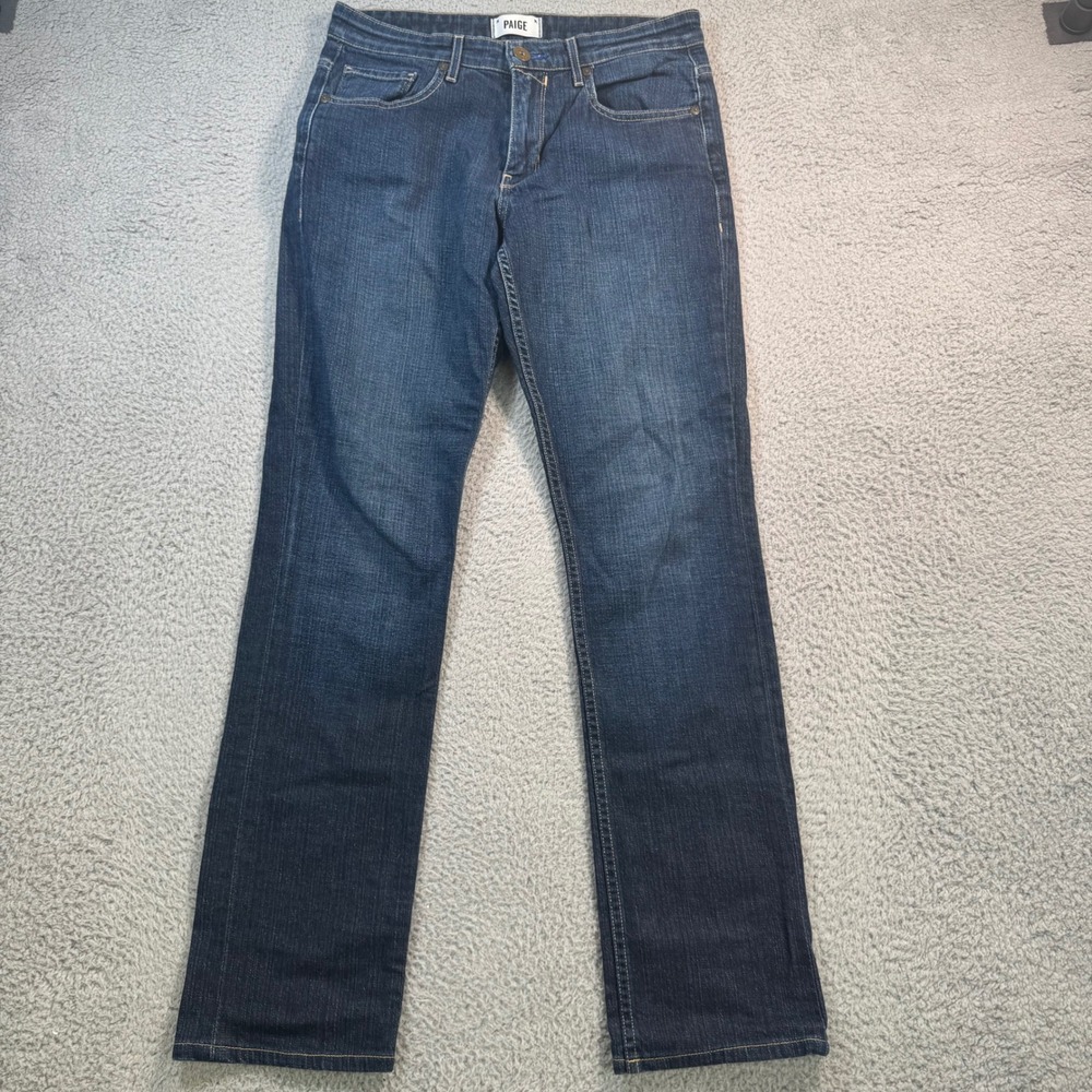 Paige Federal Slim Straight Leg Jeans Mens 30 Dark Wash Blue Made in USA Cotton